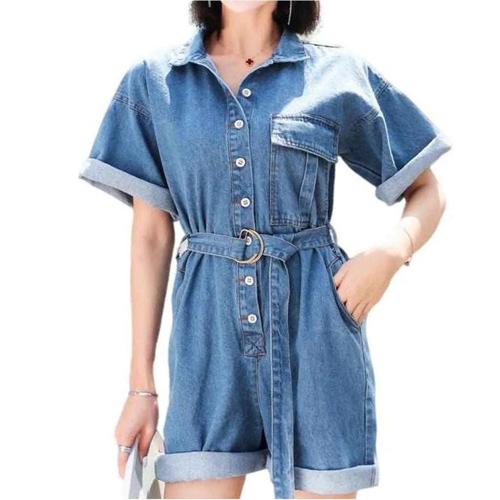 Oversized 90s jean jumpsuit for ladies