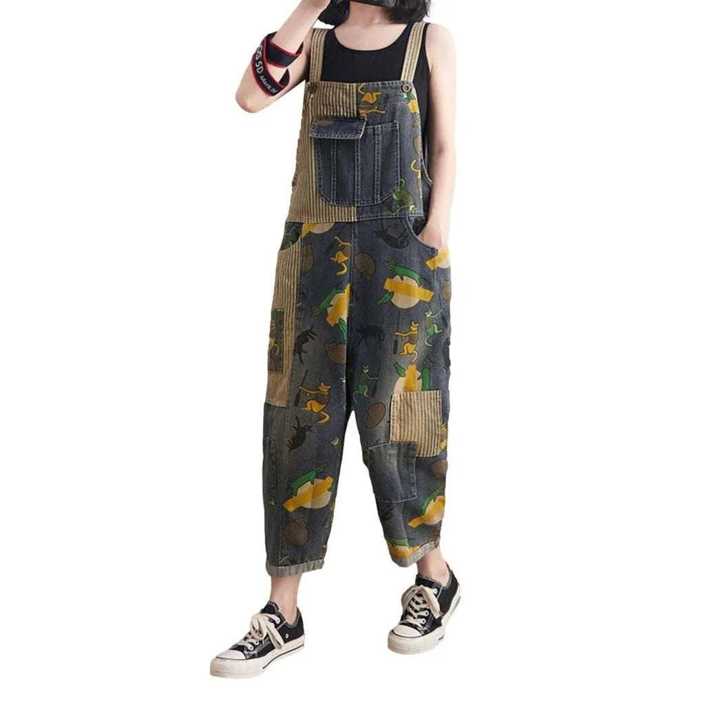 Painted women's jeans overall