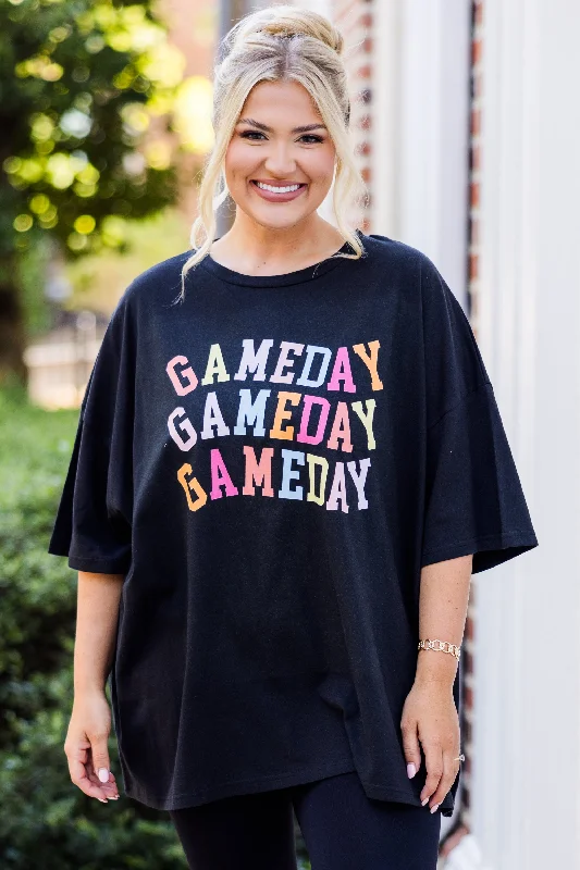 Saturdays Are For The Girls Boyfriend Tee, Black