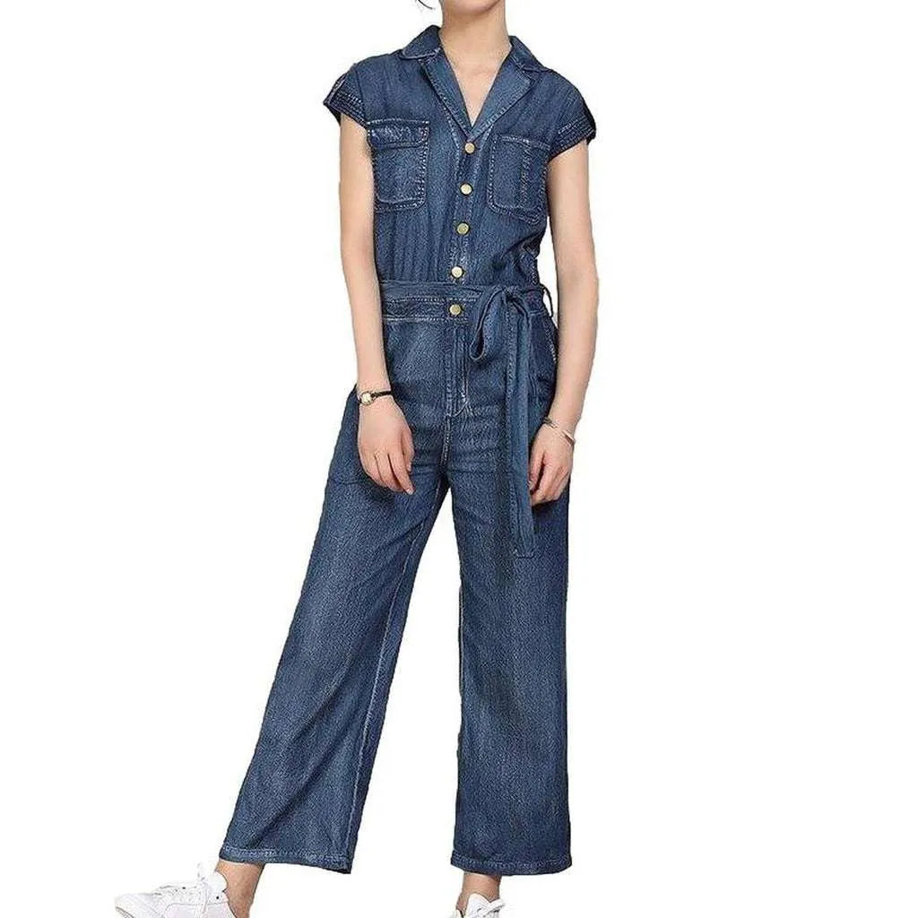 Trendy women's jeans jumpsuit