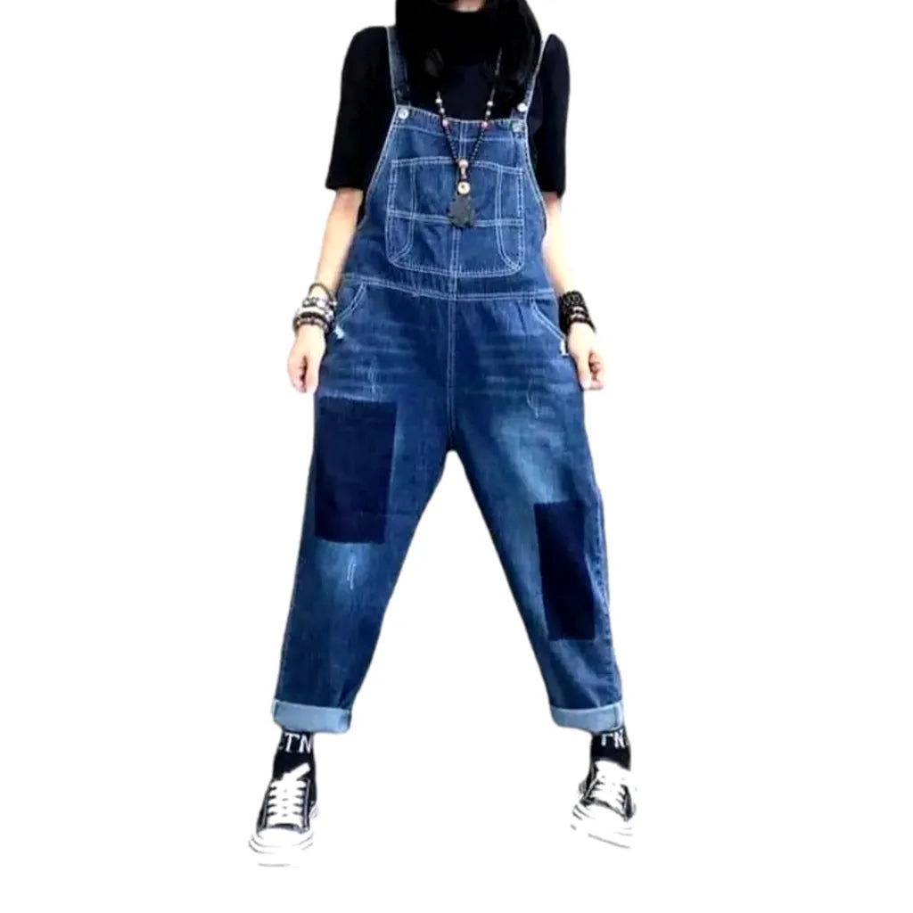 Women's patchwork jeans overall