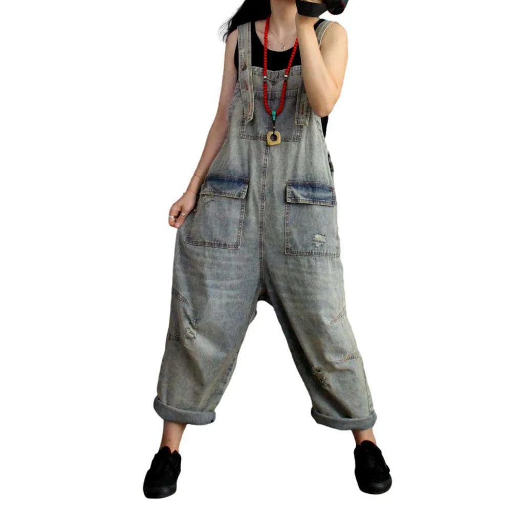 Y2k baggy women's denim overall