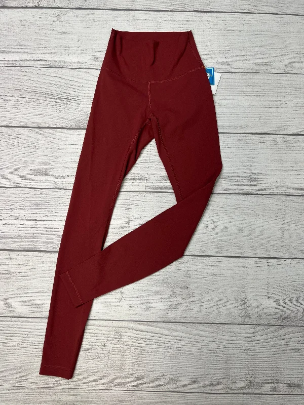 Athletic Leggings By Lululemon In Red, Size: Xs