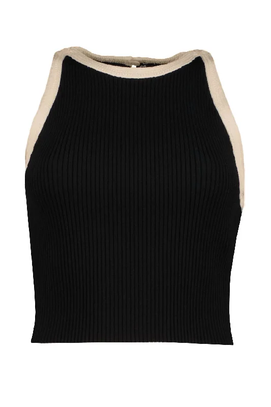 Candace Sweater Tank Top In Black