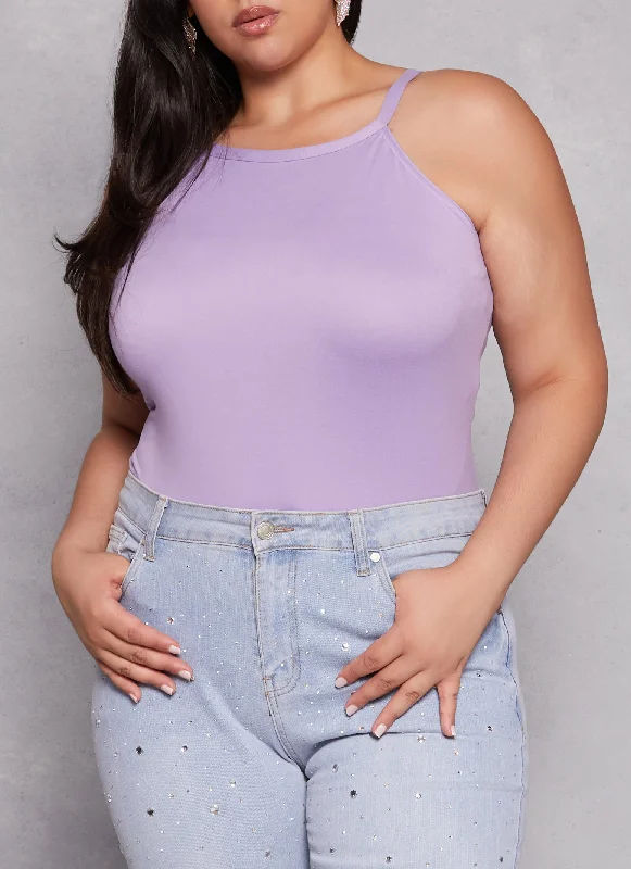 Plus Size Basic High Neck Cami