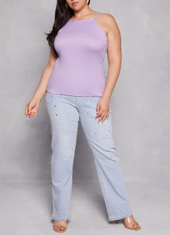 Plus Size Basic High Neck Cami