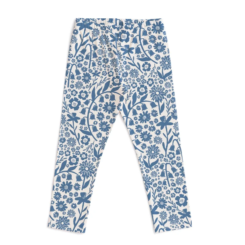 Leggings - Dutch Floral Delft Blue