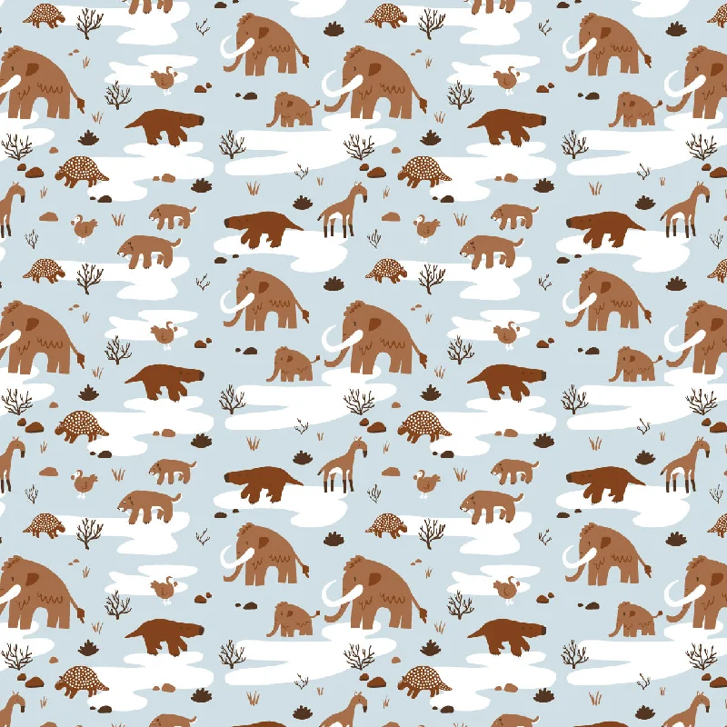 Leggings - Ice Age Animals Pale Blue