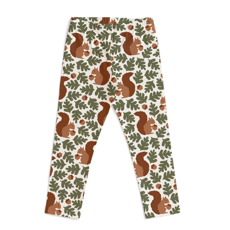 Leggings - Squirrels Forest Green