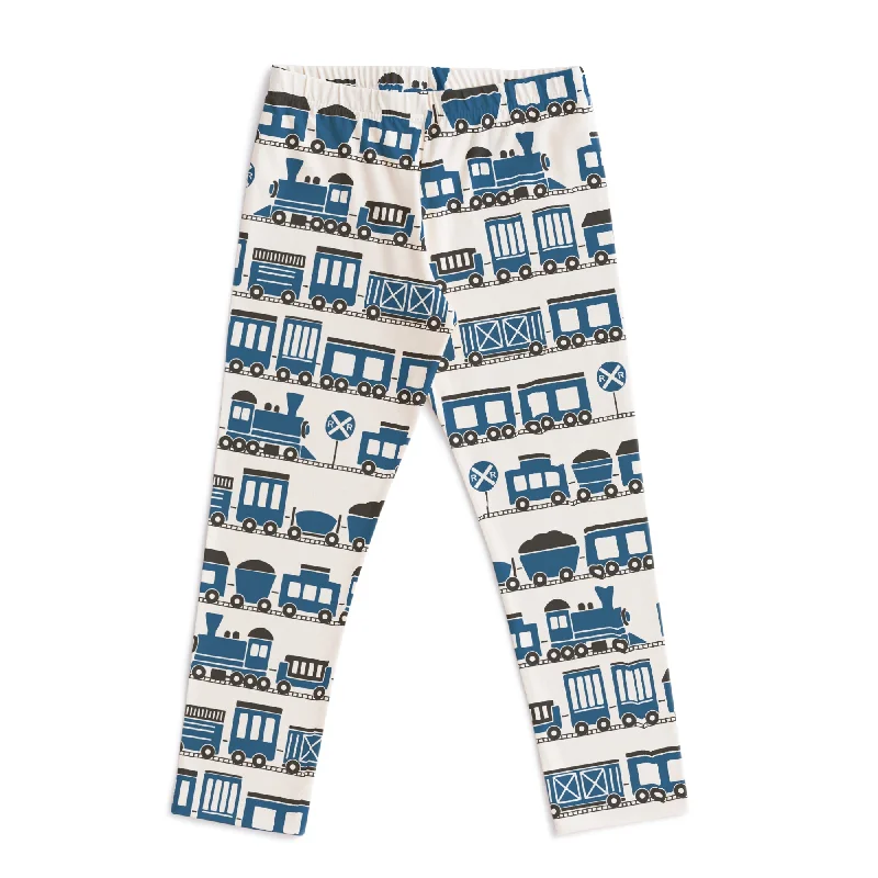 Leggings - Trains Blue