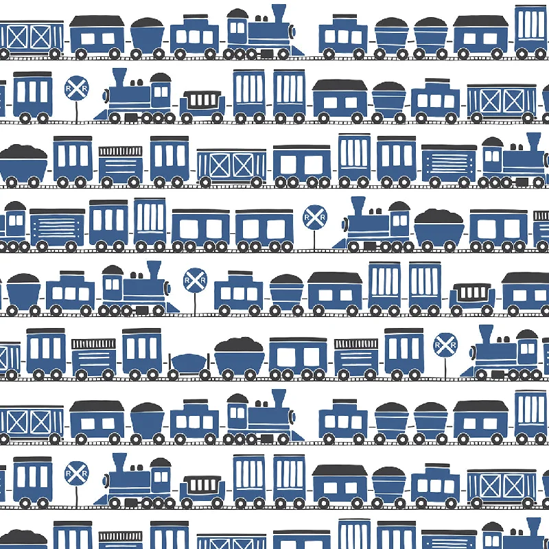 Leggings - Trains Blue