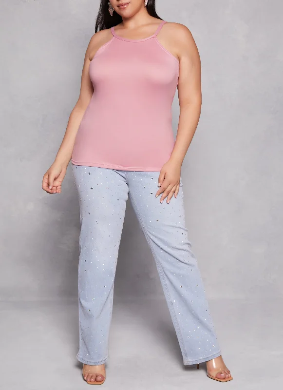 Plus Size Basic High Neck Cami