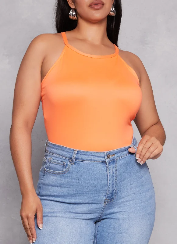 Plus Size Basic High Neck Cami