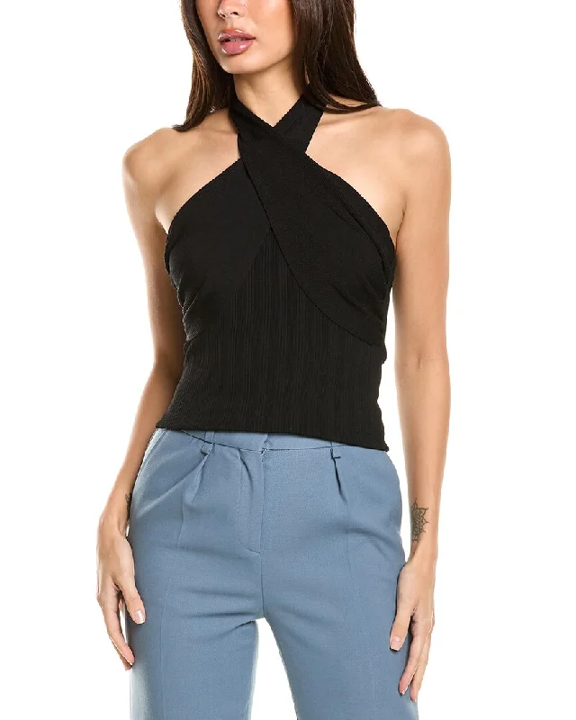 Sandro Silk-Blend Halter Top