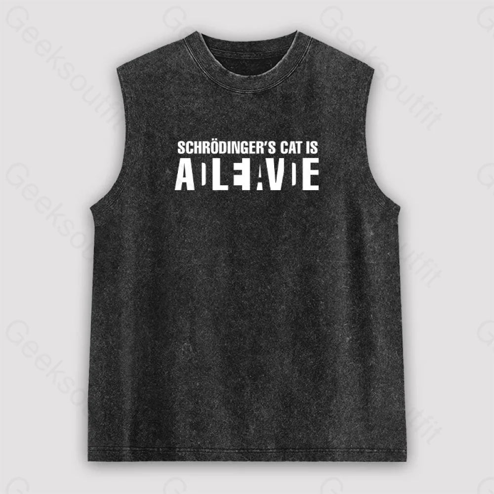 Schrödinger's Cat ADLEIAVDE Unisex Washed Tank