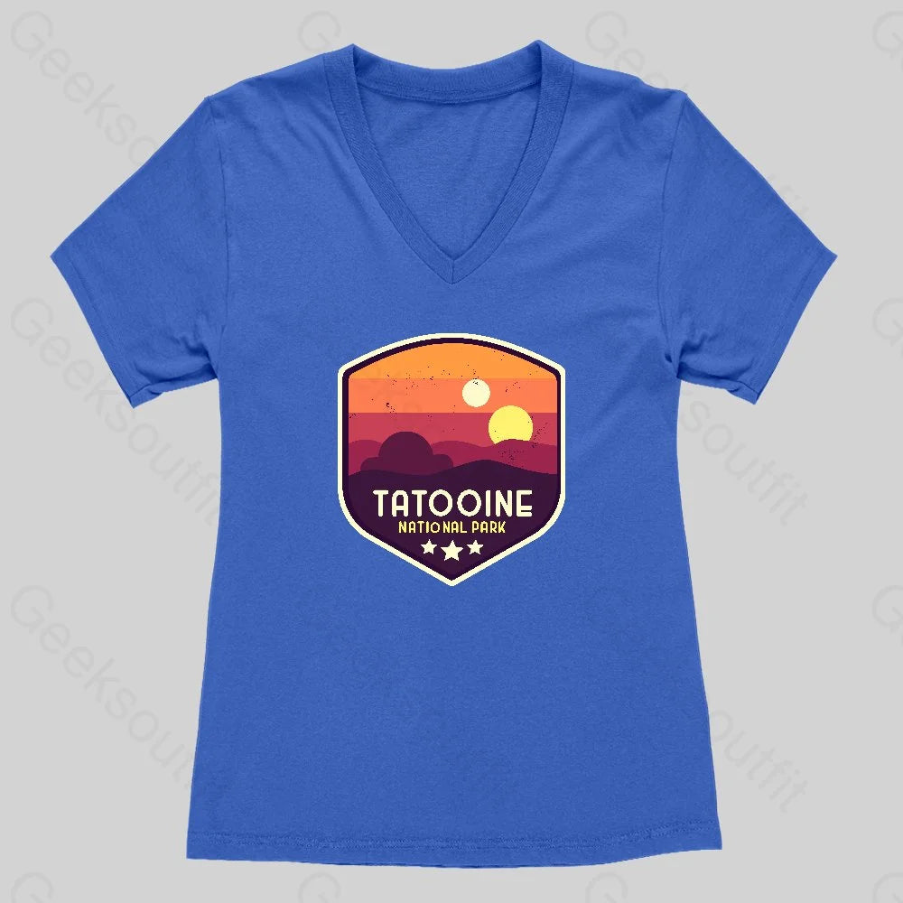 Tatooine National Park Emblem Women's V-Neck T-shirt