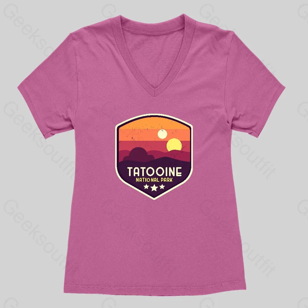 Tatooine National Park Emblem Women's V-Neck T-shirt