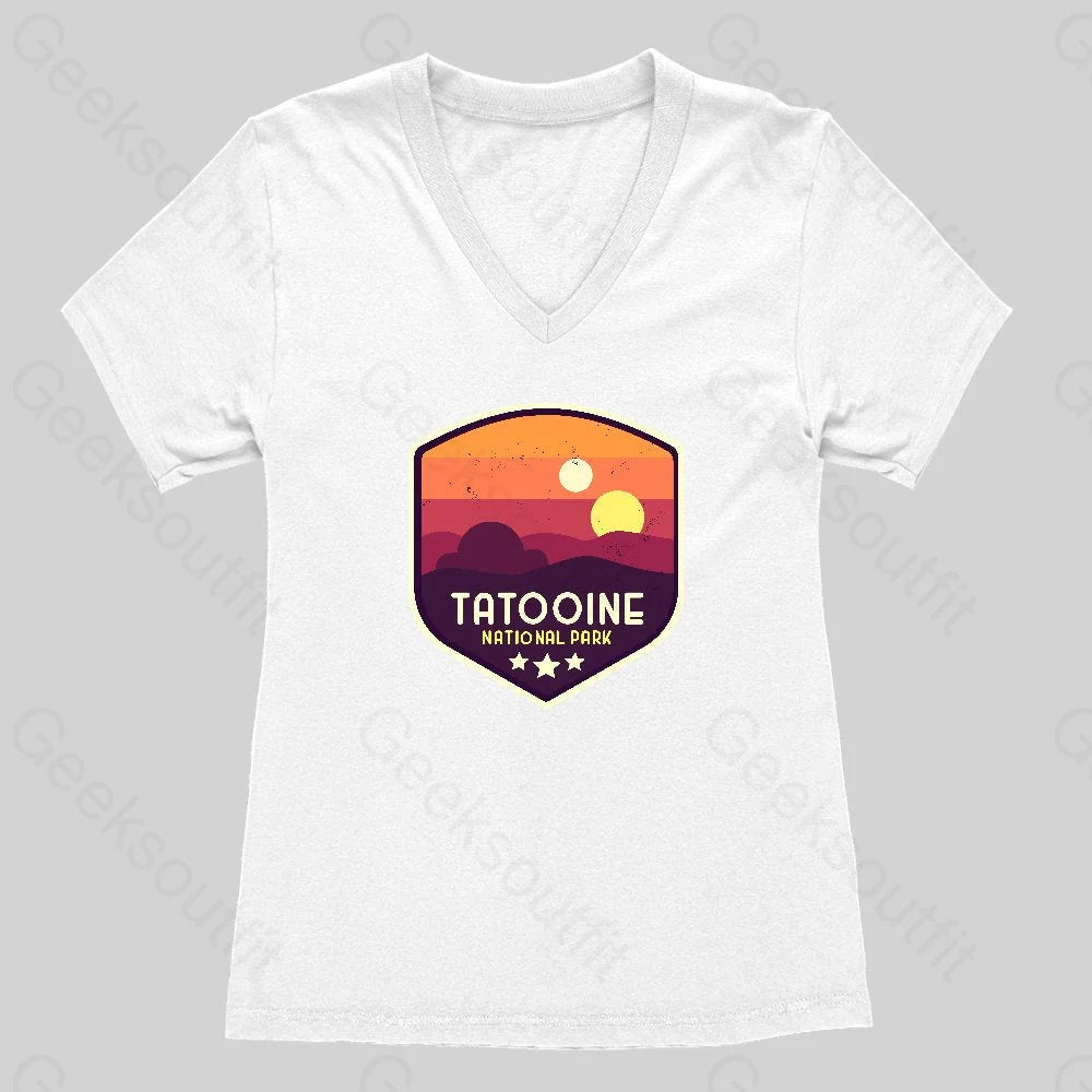 Tatooine National Park Emblem Women's V-Neck T-shirt