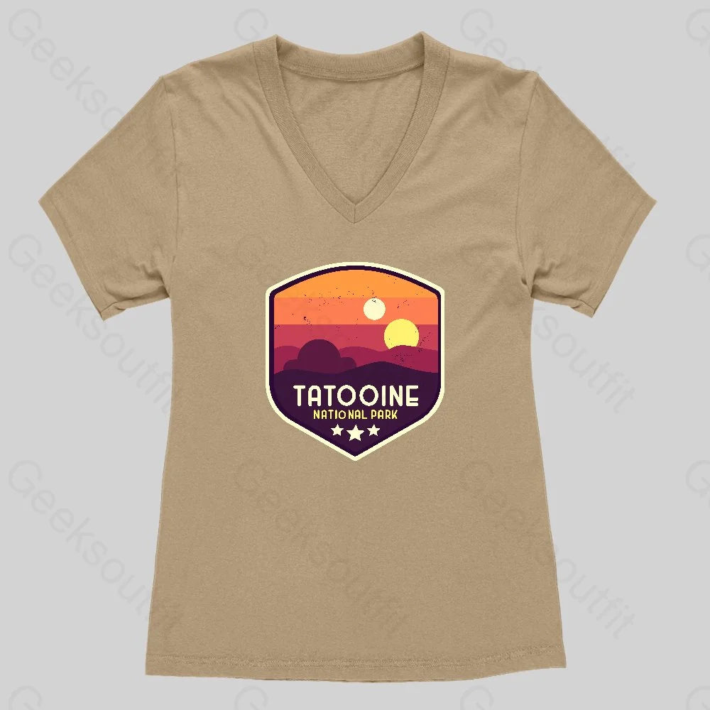 Tatooine National Park Emblem Women's V-Neck T-shirt