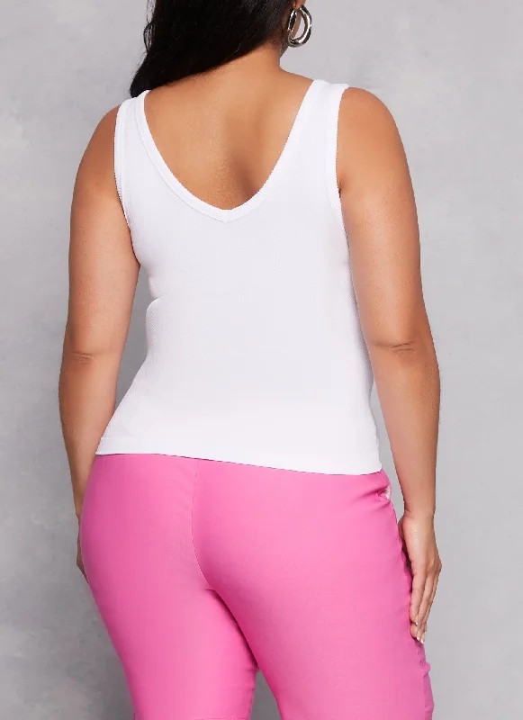 Plus Size Scoop Back Tank Top