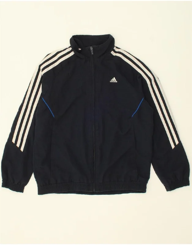 Men's Coats with Down InsulationADIDAS Boys Graphic Tracksuit Top Jacket 9-10 Years Navy Blue Polyester