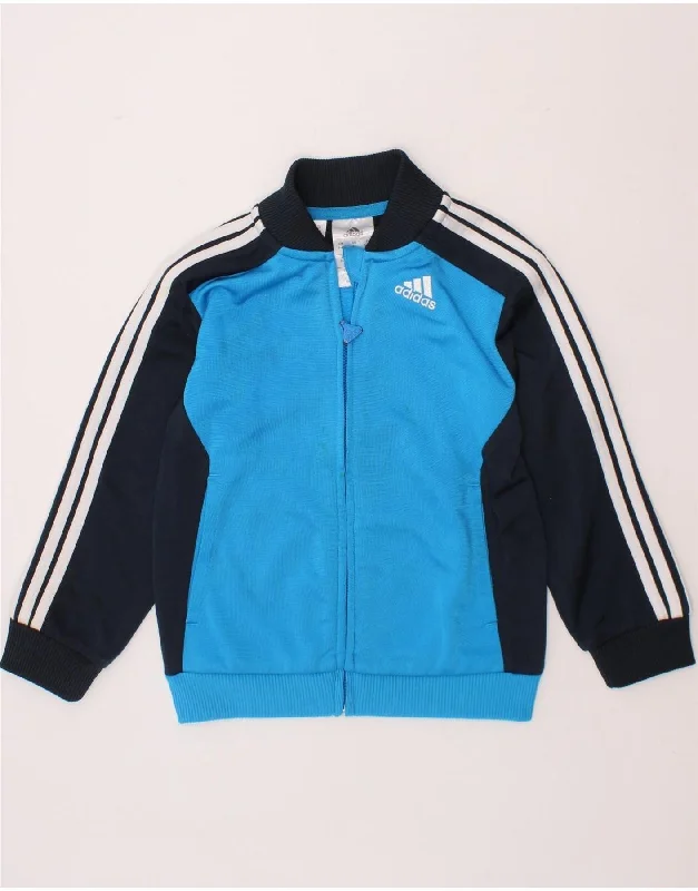 Men's Coats with Synthetic InsulationADIDAS Boys Tracksuit Top Jacket 3-4 Years Blue Colourblock Polyester