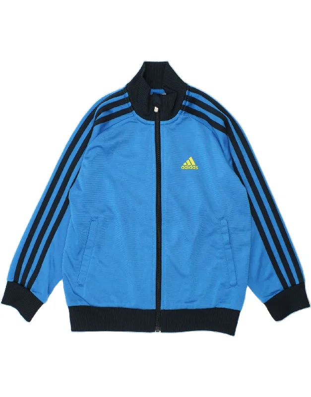 Men's Coats for Formal EventsADIDAS Boys Tracksuit Top Jacket 5-6 Years Blue Colourblock Polyester