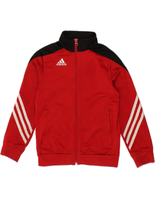 Men's Coats for Rainy WeatherADIDAS Boys Tracksuit Top Jacket 6-7 Years XS Red Colourblock Polyester