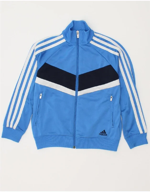 Men's Coats with Fur TrimADIDAS Boys Tracksuit Top Jacket 7-8 Years Blue Colourblock Polyester