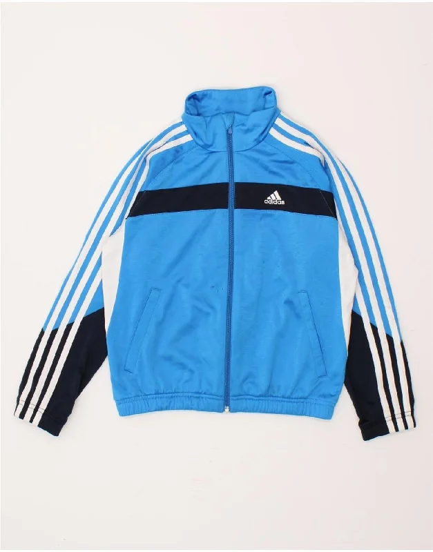 Men's Coats with Tactical FeaturesADIDAS Boys Tracksuit Top Jacket 9-10 Years Blue Colourblock Polyester