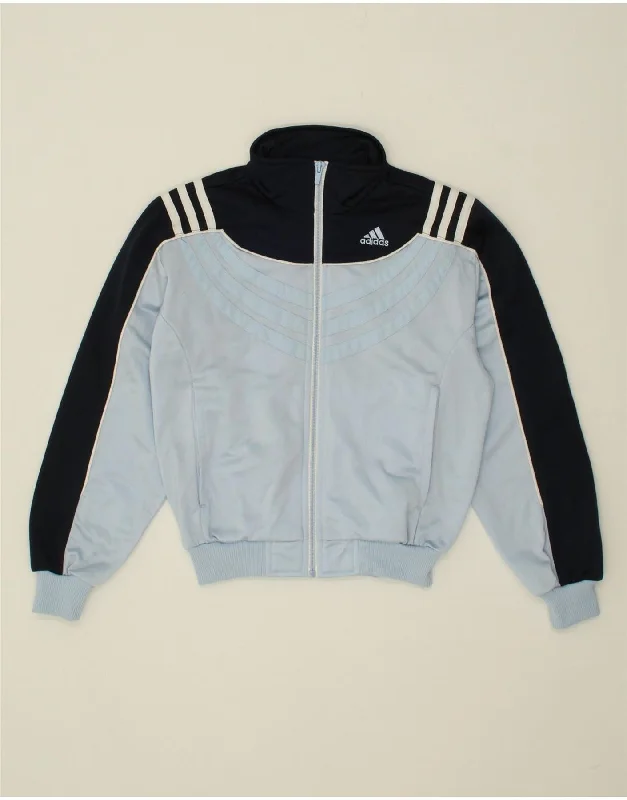 Men's Coats with VentilationADIDAS Boys Tracksuit Top Jacket 9-10 Years Blue Colourblock Polyester