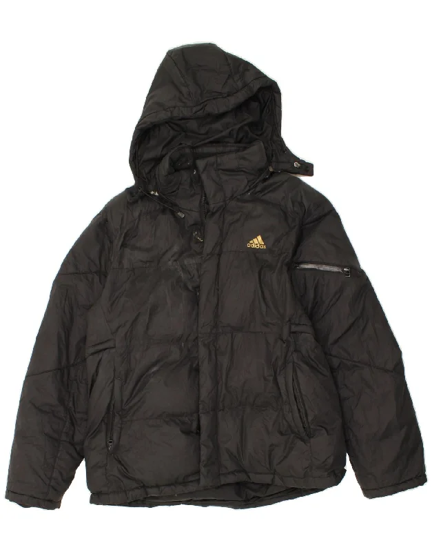 Men's Coats for Short MenADIDAS Mens Hooded Padded Jacket UK 40 Large Black Polyamide