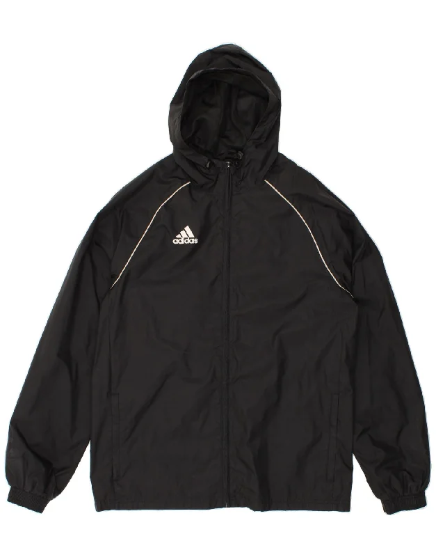 Men's Coats Made in the USAADIDAS Mens Hooded Rain Jacket UK 38 Medium Black Polyester