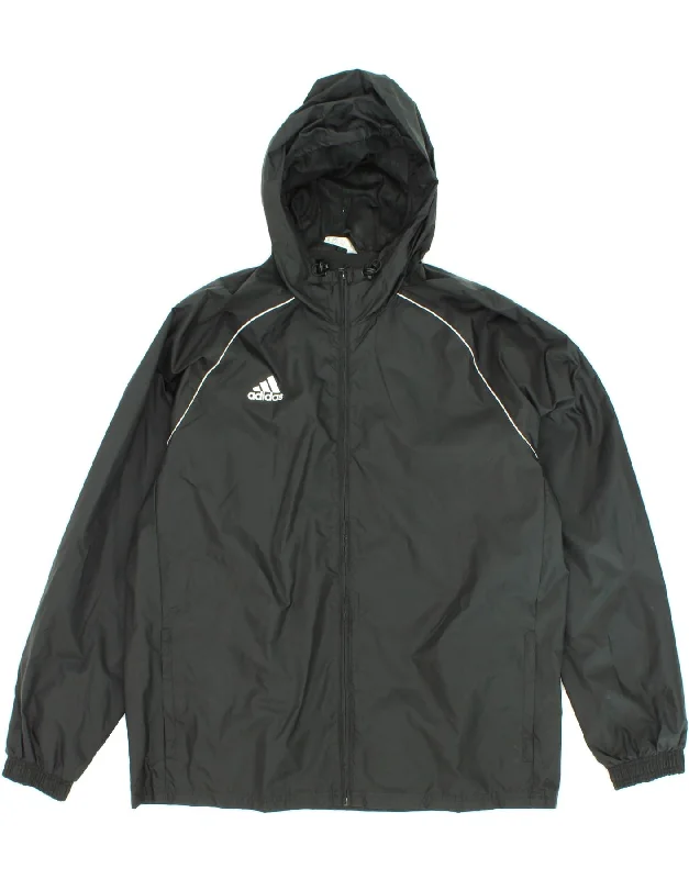 Men's Coats for SnowboardingADIDAS Mens Hooded Rain Jacket UK 42 XL Black Polyester