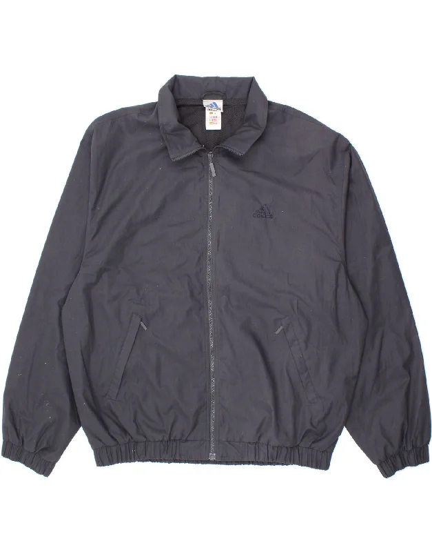 Cool Men's Pea CoatsADIDAS Mens Loose Fit Bomber Jacket UK 44/46 Large Navy Blue Polyester