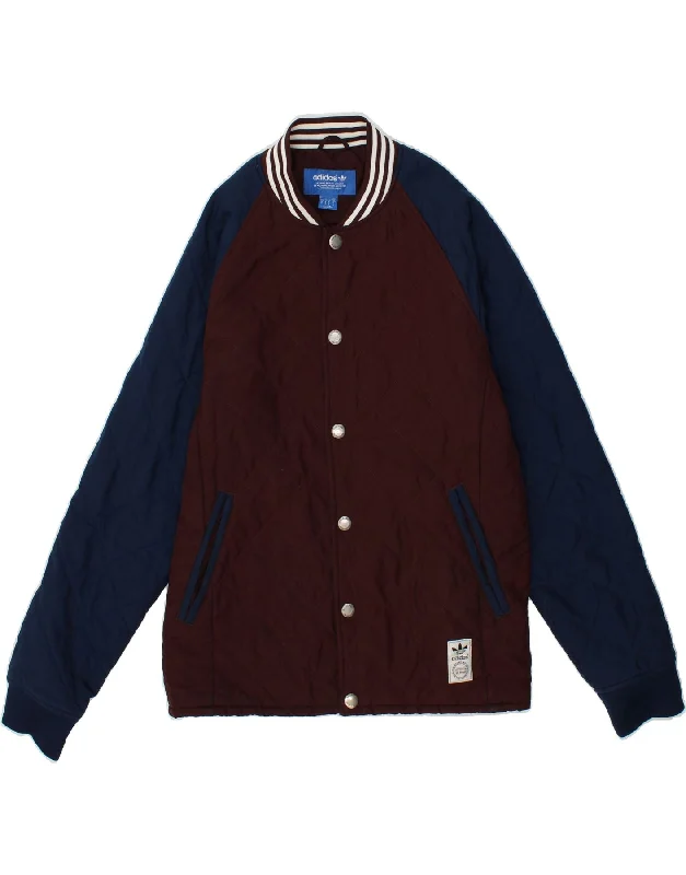 Men's Coats for Mild WeatherADIDAS Mens Varsity Jacket UK 36 Small Burgundy Colourblock Polyester