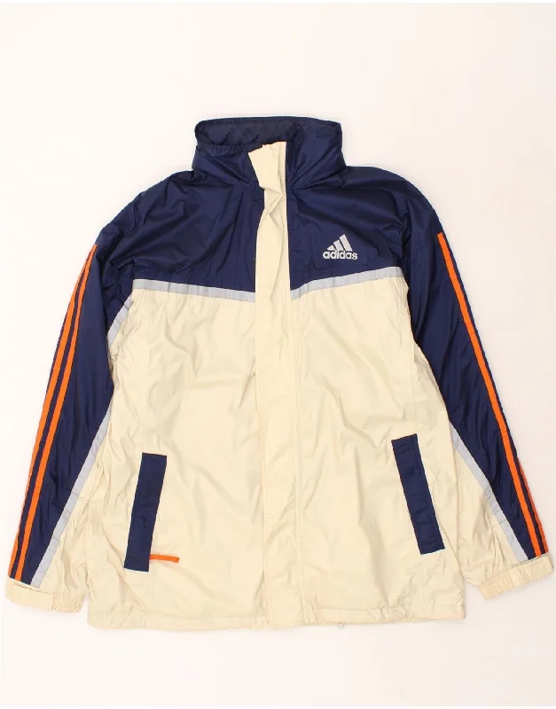 Men's Coats with Wind-Resistant FabricADIDAS Mens Windbreaker Jacket UK 44/46 Large White Colourblock Polyester