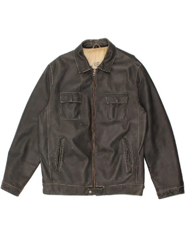 Stylish Men's Biker JacketsANGELO LITRICO Mens Leather Jacket UK 44 2XL Black Leather