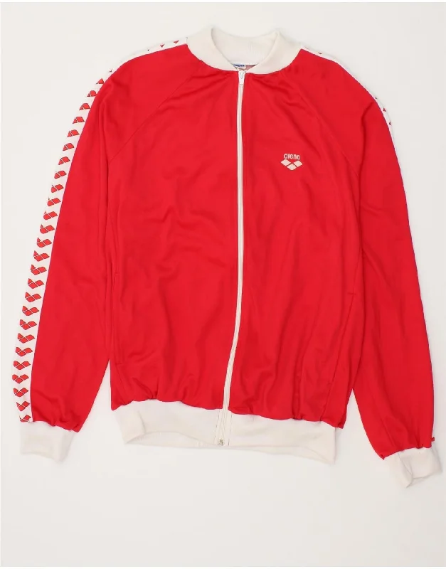Men's Coats with HoodsARENA Boys Graphic Tracksuit Top Jacket 15-16 Years Red Colourblock