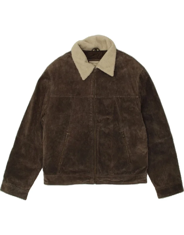 Men's Coats for HikingARIZONA Mens Suede Jacket IT 54 2XL Grey Leather