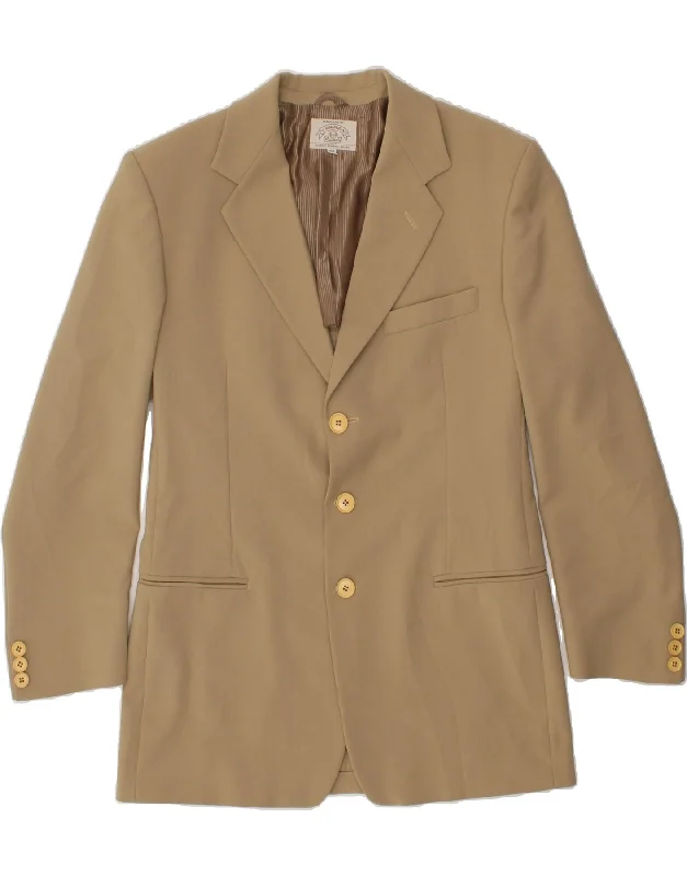 Men's Coats with Snap ButtonsARMANI JEANS Mens 3 Button Blazer Jacket UK 38 Medium Beige Polyester