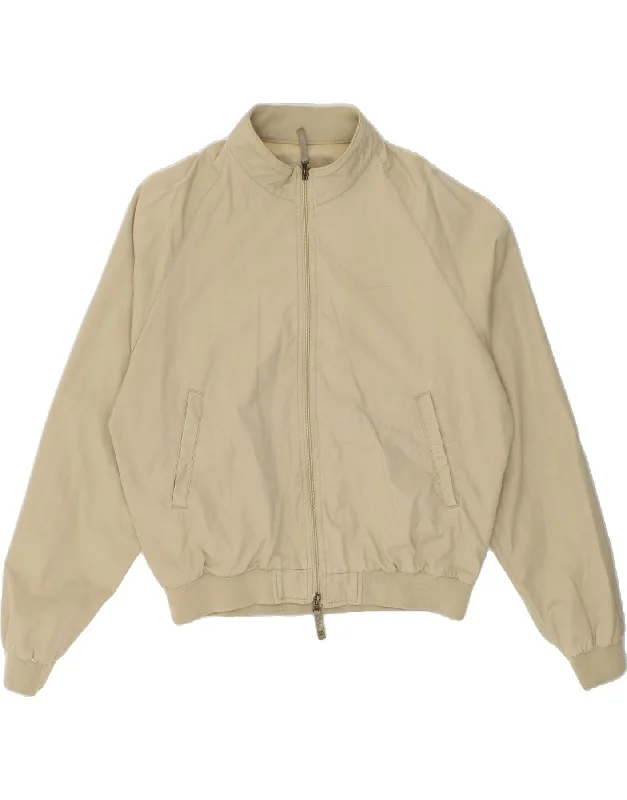 Men's Coats for BikingARMANI JEANS Mens Bomber Jacket IT 52 Large Beige Cotton