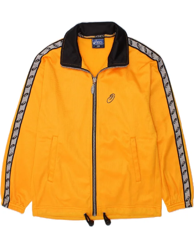 Men's Coats with Stretch FabricASICS Boys Graphic Tracksuit Top Jacket 7-8 Years Yellow Colourblock