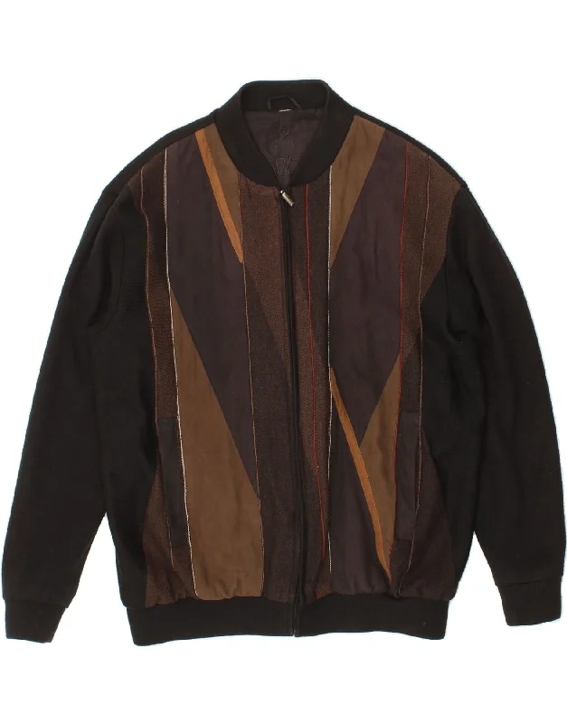 Lightweight Men's WindbreakersBABISTA Mens Bomber Jacket UK 42 XL Black Colourblock Wool