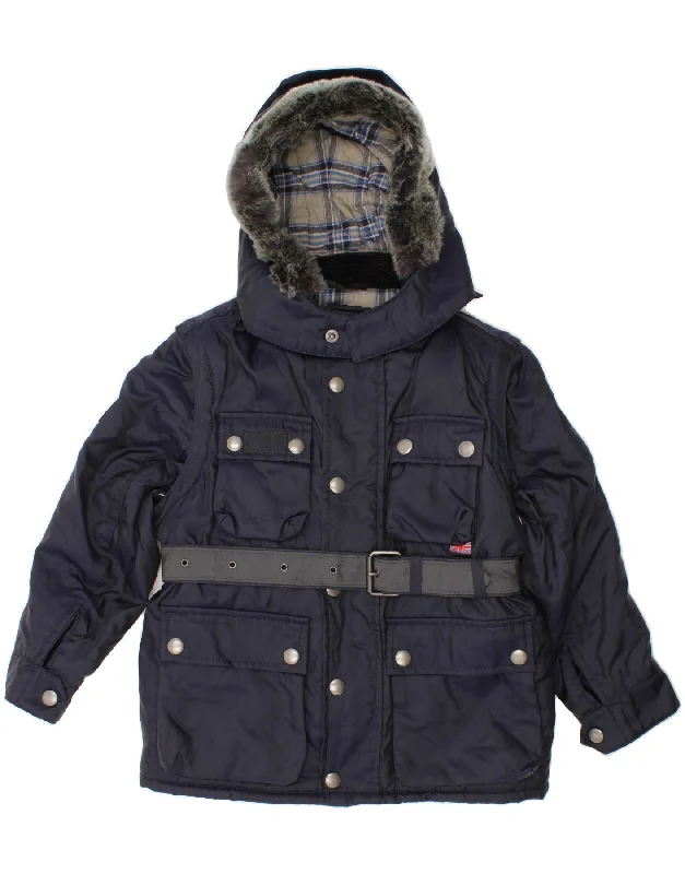 Comfortable Men's ParkasBELSTAFF Boys Hooded Utility Jacket 3-4 Years Navy Blue Nylon