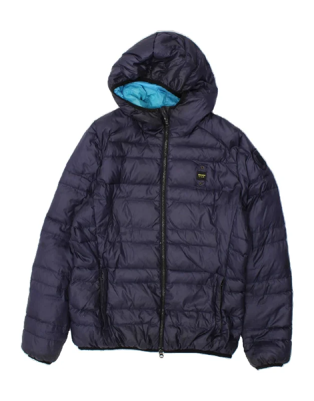 Men's Coats with Inner PocketsBLAUER Boys Hooded Padded Jacket 14-15 Years XL Navy Blue Polyamide