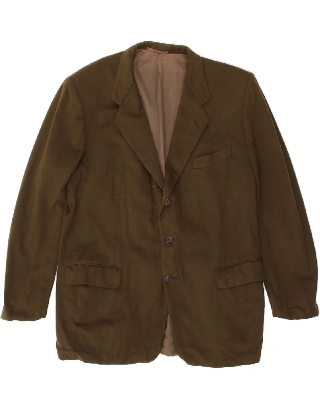 Men's Coats for SnowboardingBURBERRYS Mens 3 Button Blazer Jacket IT 54 2XL Khaki Wool
