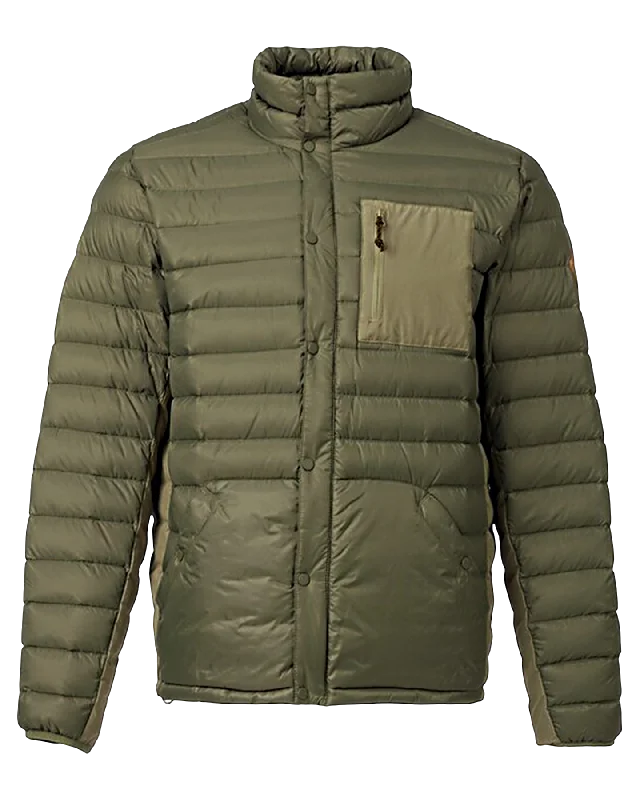 Men's Coats with Hidden PocketsBurton Men's Evergreen Down Insulated Jacket - Dusty Olive/Rucksack