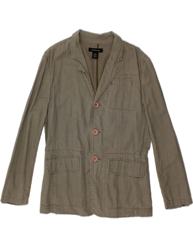 Men's Coats with Military InfluenceCALVIN KLEIN JEANS Mens 3 Button Blazer Jacket UK 40 Large Grey Linen