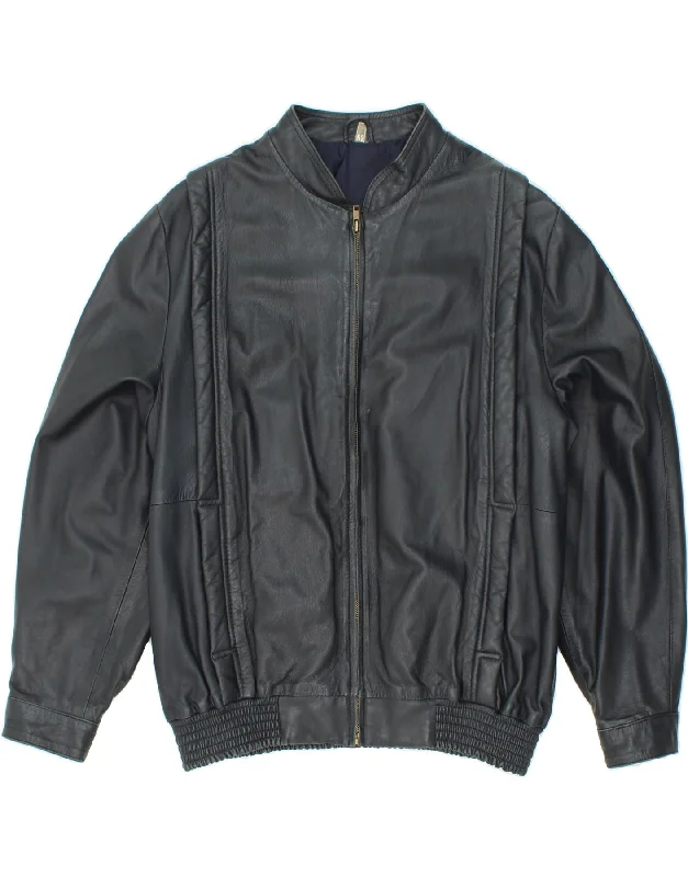 Men's Coats with Quilted LiningCANDA Mens Bomber Leather Jacket IT 52 XL Black Leather